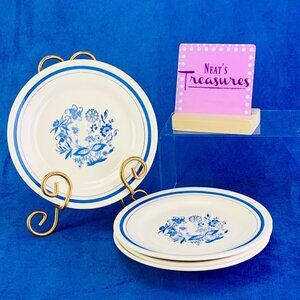 Vintage Oxford OXF4 BLUE ONION DESIGN 7820 Brazil Stoneware Salad Plates Set 4